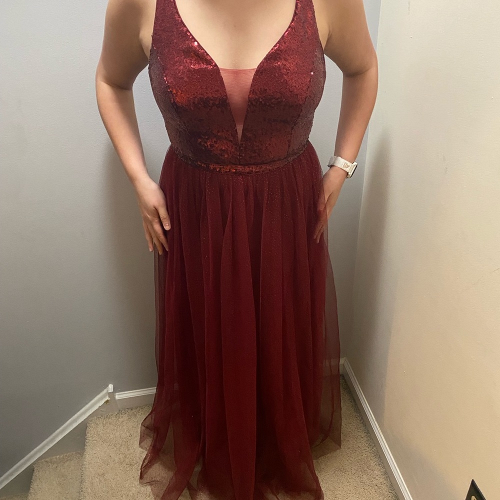 Burgundy Sequin Prom Dress!!!